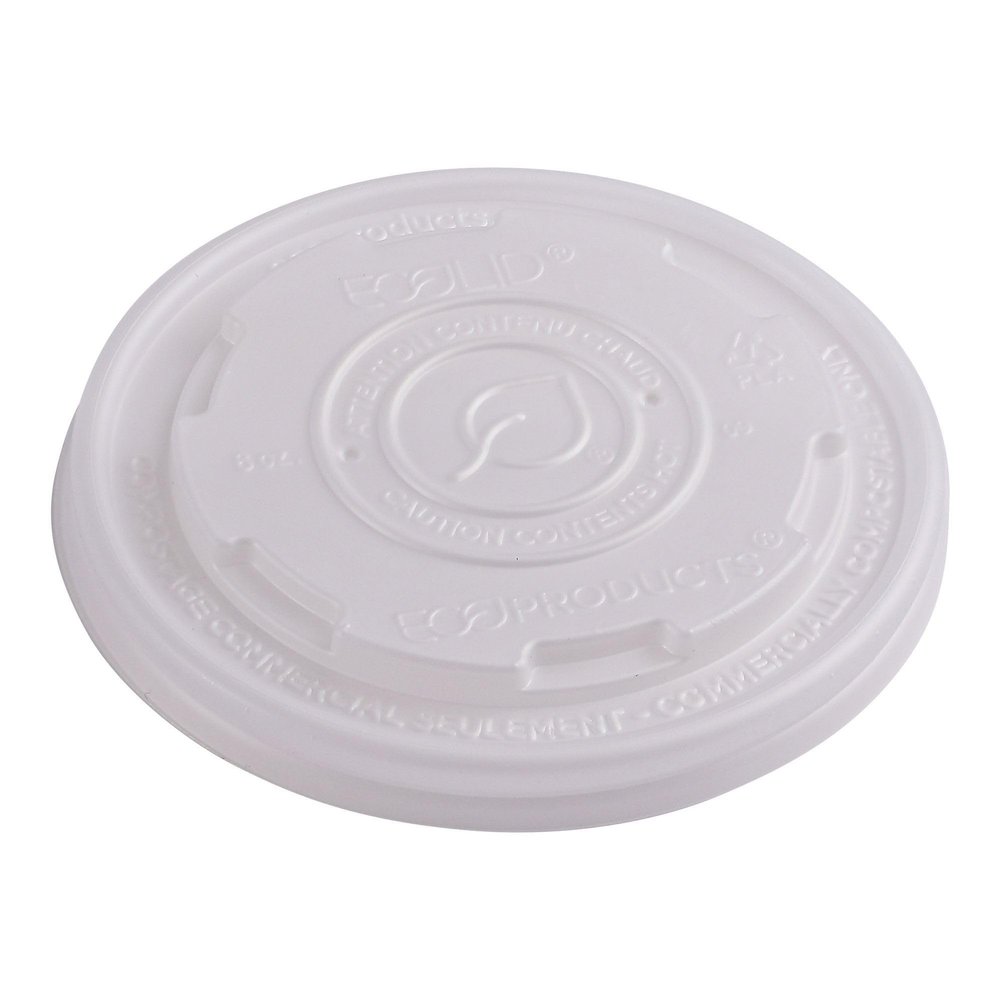 Eco-Products Compostable World Art Soup Container Lids, Case of 1000, Fits 8-10oz Soup Containers, Made From CPLA Renewable Plant Based Plastic, For Hot or Cold Food, Clear For Visibility