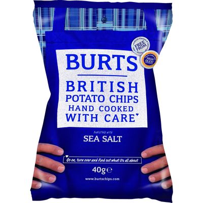 Burts Potato Chips Sea Salted 40 g (Pack of 20)