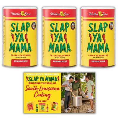 Slap Ya Mama Cajun Seasoning from Louisiana, Original Blend, No MSG and Kosher, 8 Ounce Can, Pack of 3