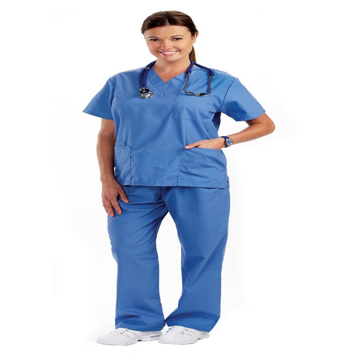 Premium Scrub Top Color: Ceil, Size: Extra Small
