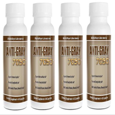 Anti-Gray Hair 7050 60 Capsules Per Bottle (4 Bottles)