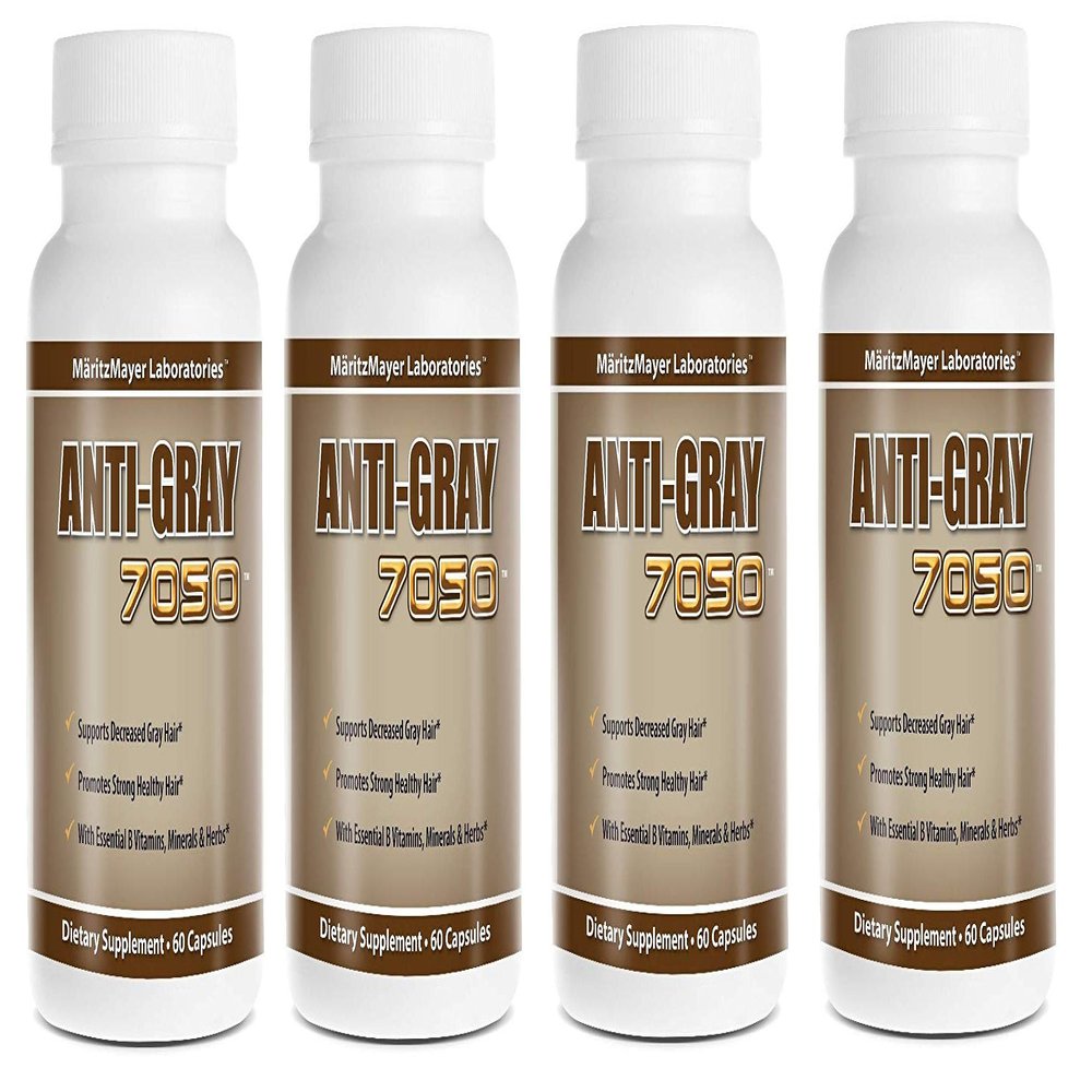 Anti-Gray Hair 7050 60 Capsules Per Bottle (4 Bottles)