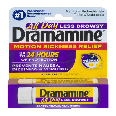 Dramamine Less Drwsy Tab Size 8 Ct Dramamine Less Drwsy Tab New 8