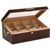 Burl Finish Counter Top Display Humidor, Digital Hygrometer, Rear Drawer, 150 Count view 2