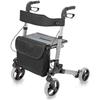 HealthSmart Walker Rollator with Seat and Backrest, Adjustable Handle Height, FSA HSA Eligible, Removable Storage Bag and a Durable Lightweight Frame That Folds While Supporting up to 300 pounds view 1