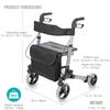 HealthSmart Walker Rollator with Seat and Backrest, Adjustable Handle Height, FSA HSA Eligible, Removable Storage Bag and a Durable Lightweight Frame That Folds While Supporting up to 300 pounds view 2