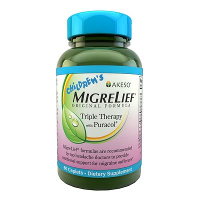 Children's MigreLief - Triple Therapy with Puracol - Nutritional Support for Pediatric Migraine Sufferers - 60 Caplets/1 Month Supply