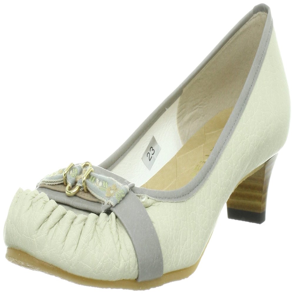 Jelly Beans 135-3903 Bi-Color Moccasin Pumps, Ivory, 22.5 cm