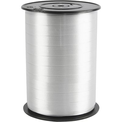 Gift Ribbon, W: 10 mm, silver, 250 m