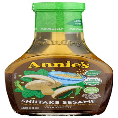 ANNIES NATURALS SHIITAKE SESM VNGRTT SALAD DRESSING GLASS BOTTLE 8 OZ - 0092325333531