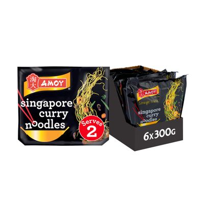 Amoy Straight To Wok Singapore Noodles 300 g (Pack of 6)