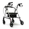 Lumex Set n' Go Rollator, Height-Adjustable, Rolling Walkers for Seniors with Seat, Silver view 1