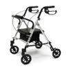 Lumex Set n' Go Rollator, Height-Adjustable, Rolling Walkers for Seniors with Seat, Silver view 3