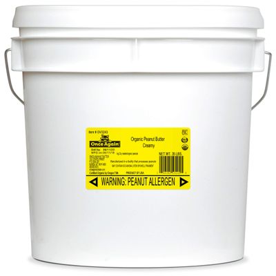 Once Again Organic Creamy Peanut Butter, Unsalted - 35 lbs