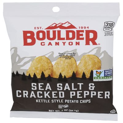 Boulder Canyon Sea Salt & Cracked Pepper Kettle Chips, 2 OZ