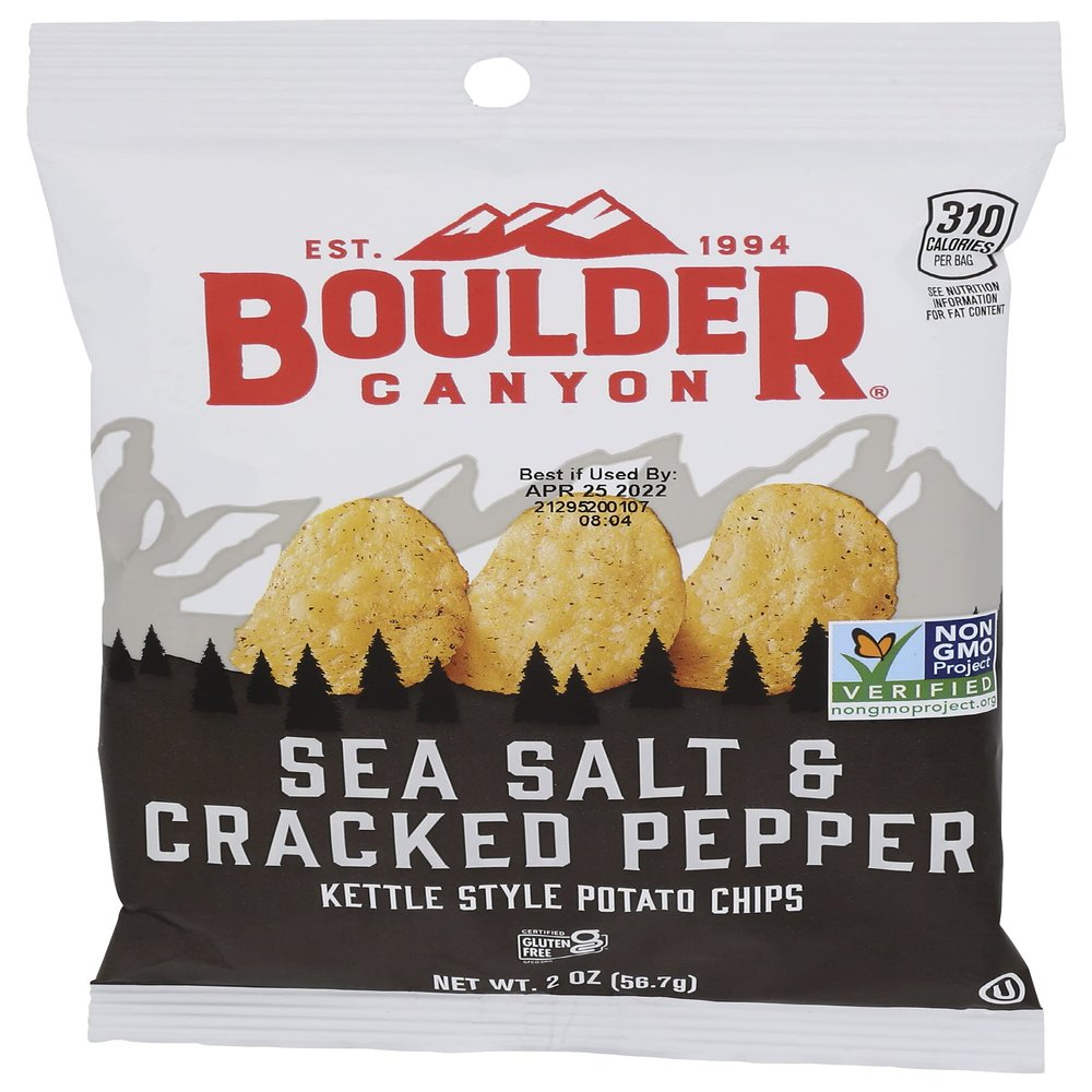 Boulder Canyon Sea Salt & Cracked Pepper Kettle Chips, 2 OZ
