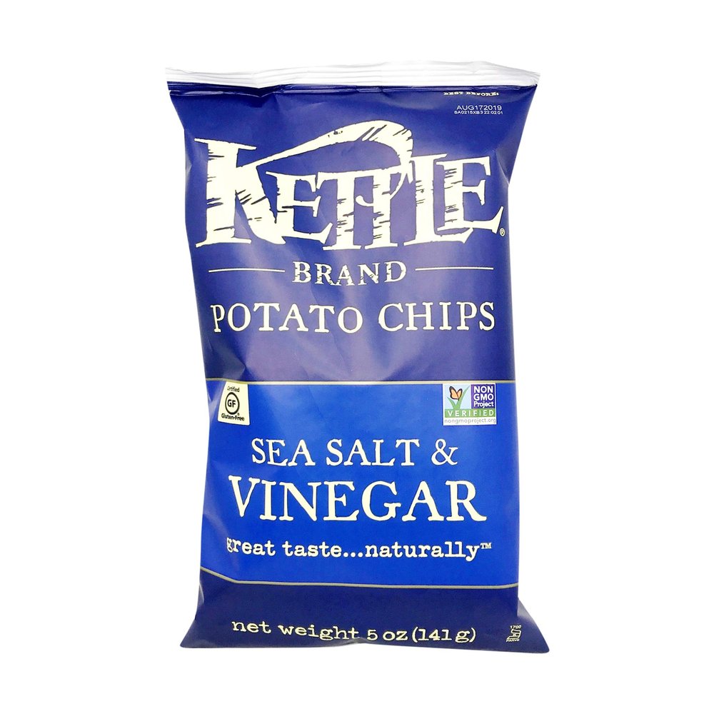 Kettle Brand Potato Chips, Sea Salt & Vinegar, 5 oz