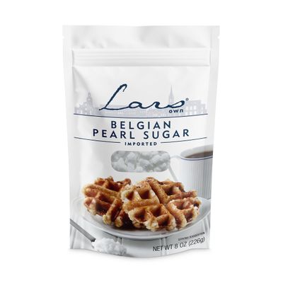 Lars Own Belgian Pearl Sugar 1-Pack, 8-oz Resealable Pouch Large Crystals for Caramelization in Lige Waffles