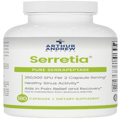 Arthur Andrew Medical, Serretia, Serrapeptase Formula for Muscle and Sinus Support, 180 Capsules