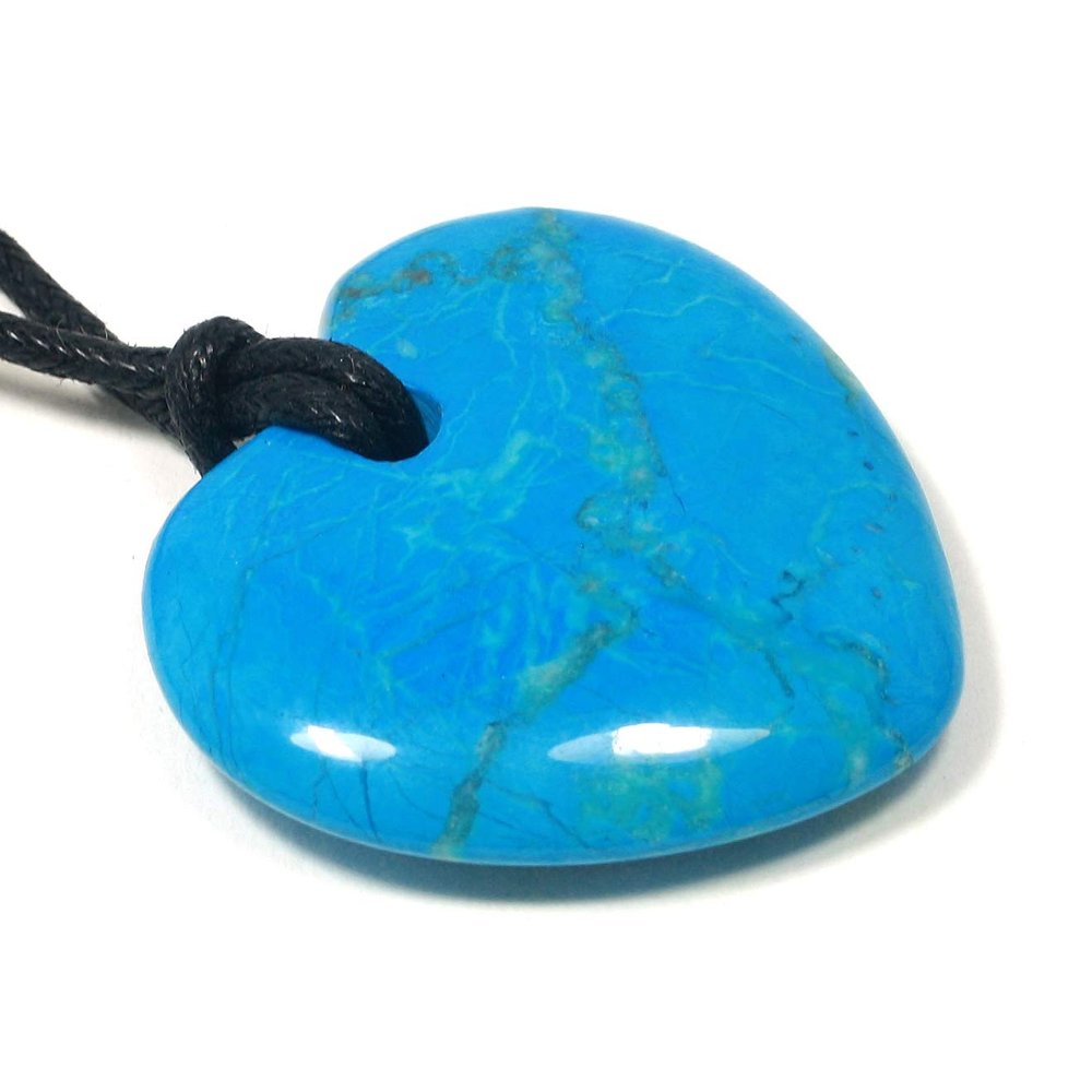 CrystalAge Turquoise Howlite Heart Necklace 'Protection'