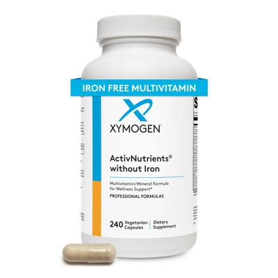 XYMOGEN ActivNutrients Without Iron - Multivitamin Multimineral for Wellness, Immune, Energy and Mood Support - Chelated Minerals + Active B Vitamins with Folate (240 Capsules)