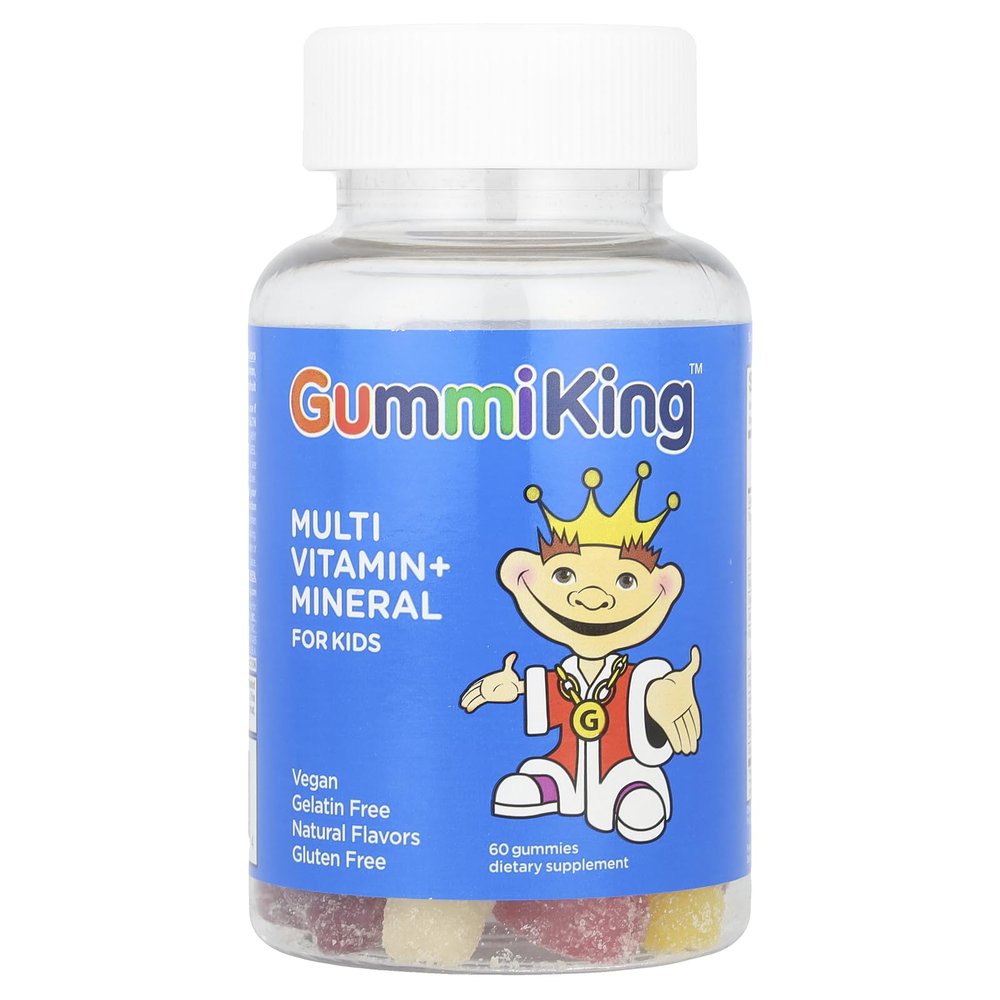 Gummi King Multivitamin and Mineral Supplement, Strawberry/Lemon/Orange/Grape/Cherry/Grapefruit, 60 Count