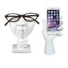 JewelryNanny Artsy Face Eyeglass Holder Stand - Sculpted Nose for Eyeglasses or Sunglasses, Keep a Secret, White view 4