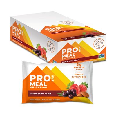 PROBAR - MEAL Bar, Superfruit Slam, Non-GMO, Gluten-Free, Healthy, Plant-Based, Whole-Food Ingredients, Natural Energy (12 Count)