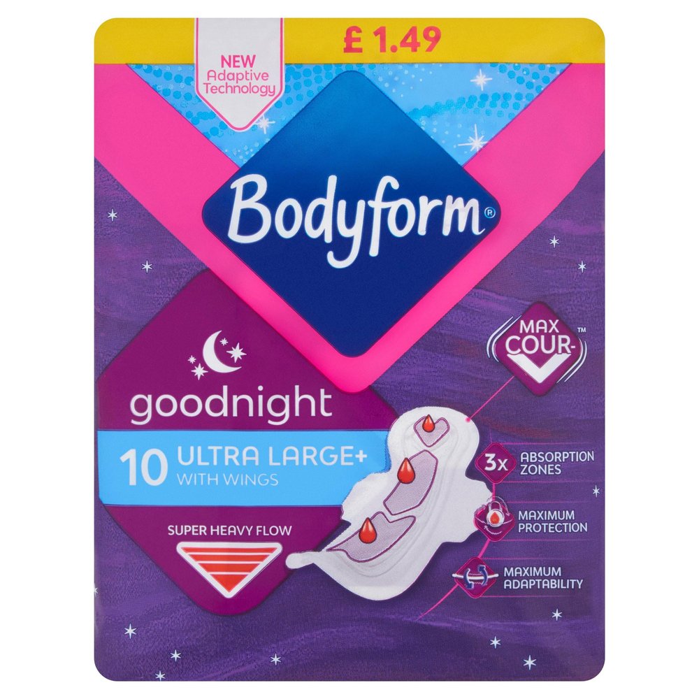 Bodyform Goodnight Ultra Towels (6x10) 60 Wings