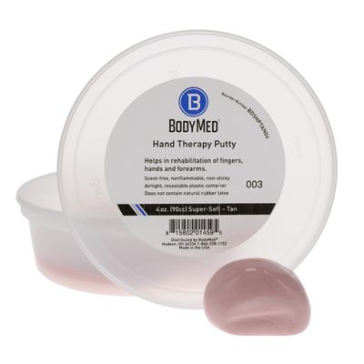 Body Sport Standard Hand Therapy Putty, Tan, 4 Oz., Superior-Soft, Strengthening Therapy Putty for Physical Rehabilitation