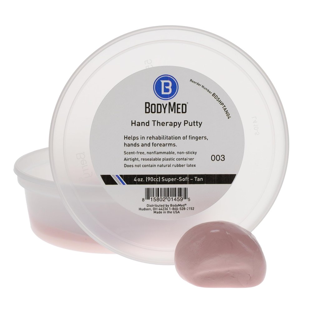 Body Sport Standard Hand Therapy Putty, Tan, 4 Oz., Superior-Soft, Strengthening Therapy Putty for Physical Rehabilitation