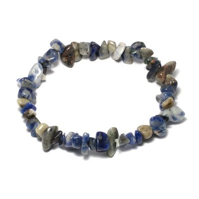 CrystalAge Sodalite Gemstone Chip Bracelet