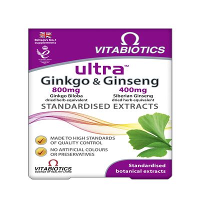 Ultra Ginkgo and Ginseng Tablets - Pack of 60