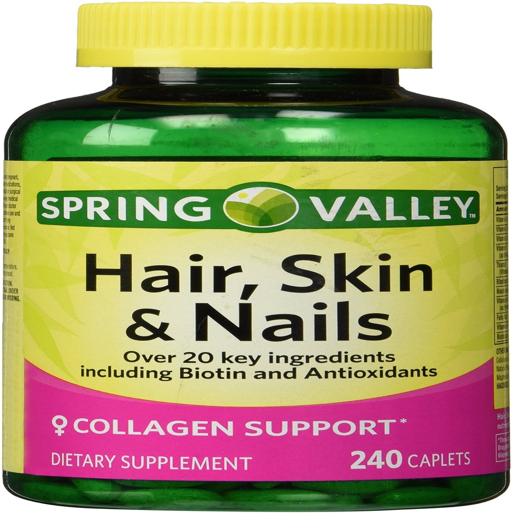 Spring Valley - Hair, Skin & Nails, Biotin-Collagen-Gelatin, 240 Caplets