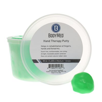 Body Sport Standard Hand Therapy Putty, Green, 80 Oz., Medium, Strengthening Therapy Putty for Physical Rehabilitation