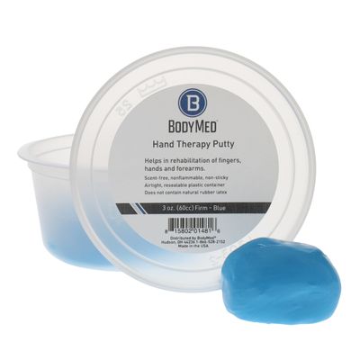 Body Sport Standard Hand Therapy Putty, Blue, 3 Oz., Firm, Strengthening Therapy Putty for Physical Rehabilitation