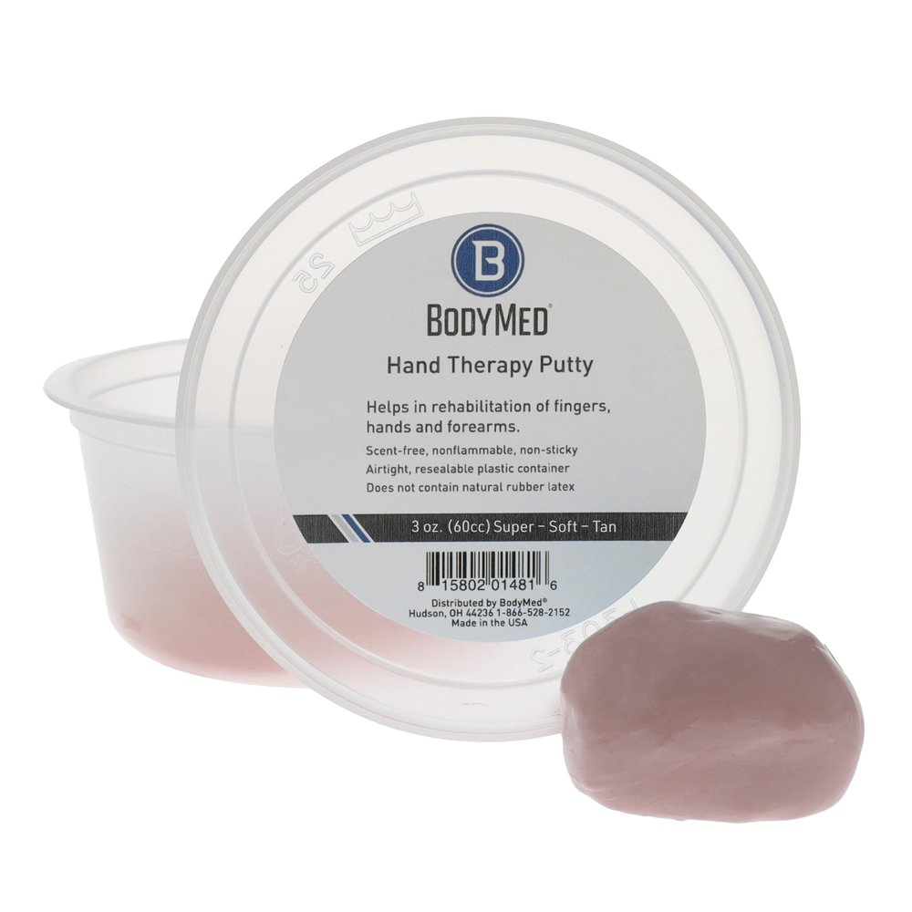 Body Sport Standard Hand Therapy Putty, Tan, 3 Oz., Superior-Soft, Strengthening Therapy Putty for Physical Rehabilitation