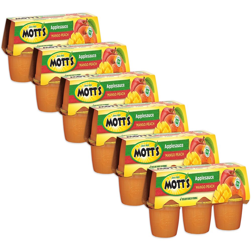 Mott's Mango Peach Applesauce 6/4oz Cups (Pack of 6) (36 Cups Total)