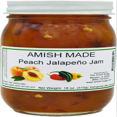 Amish Peach Jalapeno Jam - Two 18 Oz Jars