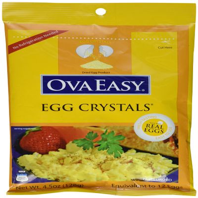 Ova Easy Dehydrated Egg Crystals Powdered Eggs Made From All-Natural Ingredients Easy-To-Prepare Egg Powder Dehydrated Food Perfect for Camping & Backpacking - Pack of 6-5.1 oz. bags