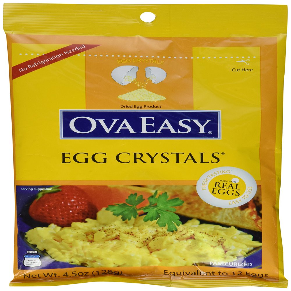 Ova Easy Dehydrated Egg Crystals  Powdered Eggs Made From All-Natural Ingredients  Easy-To-Prepare Egg Powder  Dehydrated Food Perfect for Camping & Backpacking - Pack of 6-5.1 oz. bags