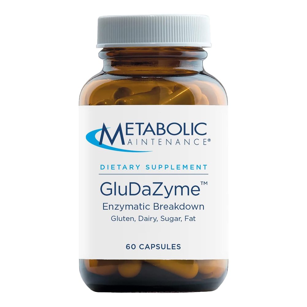 Metabolic Maintenance GluDaZyme - Digestive Enzymes to Support Gluten, Dairy, Carbohydrate + Protein Digestion - DPP-IV Blend with Lactase, Amylase, Lipase (60 Capsules)