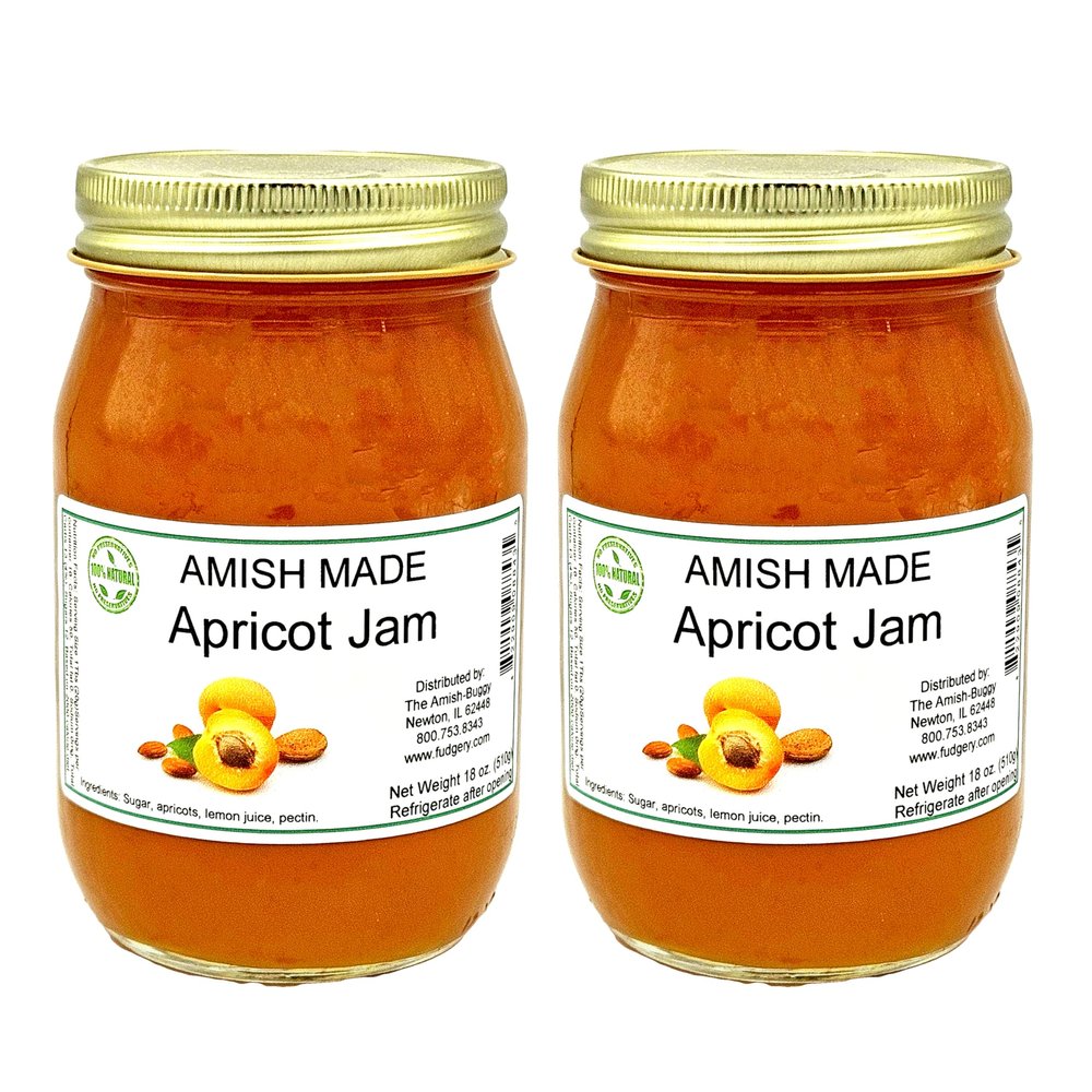 Amish Apricot Jam - Two 16 Oz Jars