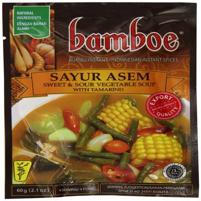 Bamboe Sayur Asem Vegetable Soup, Sour Tamarind, 2.1-Ounce (Pack of 12)