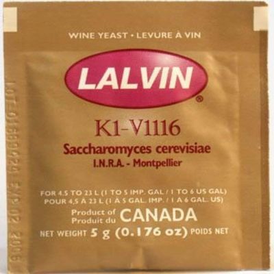 Lalvin K1V-1116 Wine Yeast, 5 grams - 3-Pack