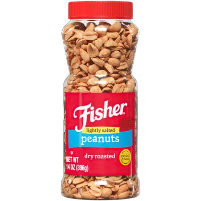 FISHER Snack Lightly Salted Dry Roasted Peanuts, 14 oz