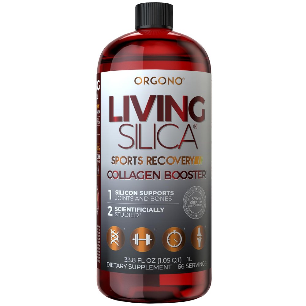 Orgono Living Silica Sports Recovery | Vegan Collagen Booster | Silica-Based | Pre & Post Workout Supplement | Supports Joint Recovery, Tendon & Cartilage Health, Energy & Endurance | 33.8 Fl Oz