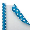 JAM Paper Gift Wrap - Polka Dot Wrapping Paper - 25 Sq Ft (30 in x 10 Ft) - Blue with White Dots - Roll Sold Individually view 1