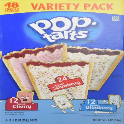 Kellogg's Poptarts Frosted Toasters, 24-Strawberry, 12-Blueberry and 12-Cherry, 88 ounce