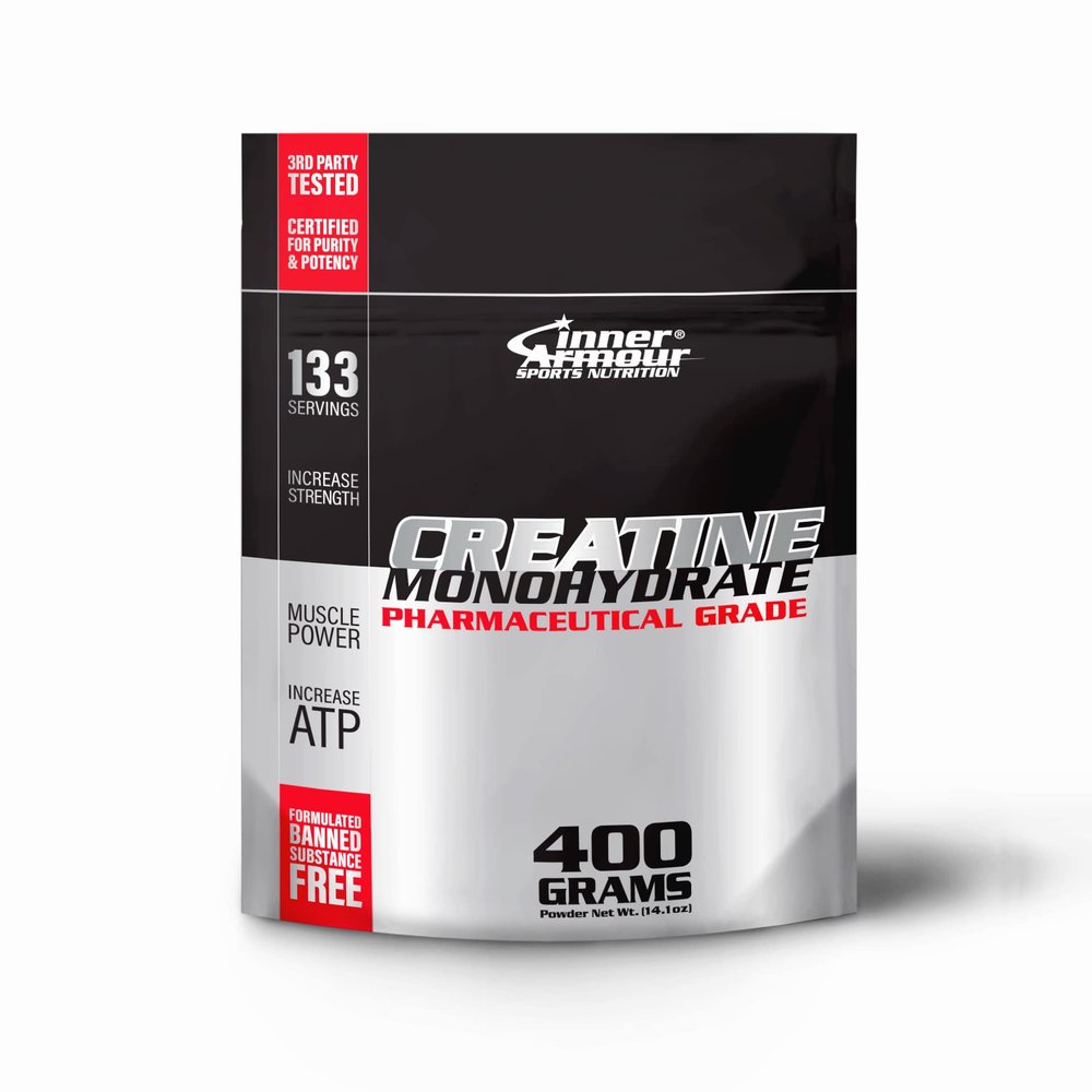 Inner Armour Micronized Creatine Monohydrate Powder - Increase Muscle Strength & Endurance - Fast Dissolving, Flavor-Free, Vegan Fitness Supplement, Keto Friendly - 400 gr or 133 Servings